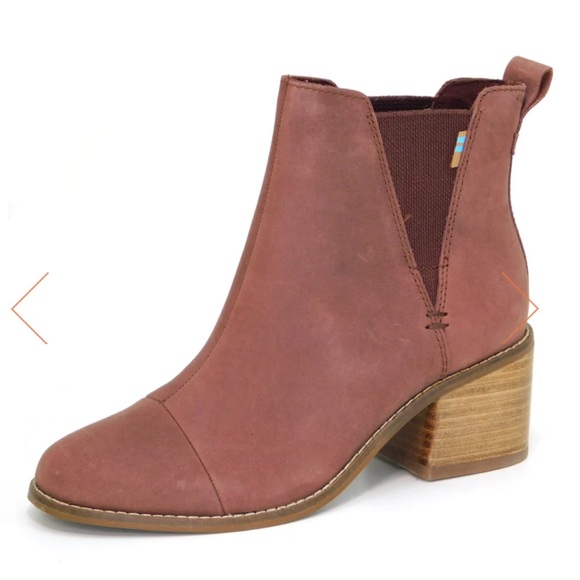 Toms Esme Leather Booties in Burnt Henna - Picture 1 of 5